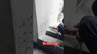 shorts on rebaring work in coun for bent construction #rebaring #column #drilling #hacking #cavity