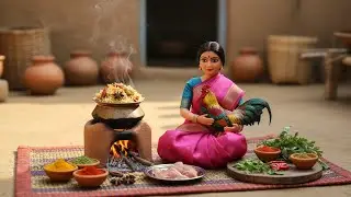 Miniature Doll Chicken Biryani ASMR | Tiny Indian Village Kitchen 🍗🌾