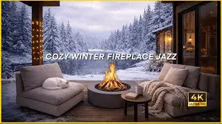 COZY WINTER FIREPLACE JAZZ (4K) | Cozy Jazz Ambience with Fireplace Crackle for Relaxation & Sleep