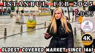 Istanbul Grand Bazaar 4K Walk | Oldest Covered Market Since 1461, Handicrafts & Spices, Feb 2025 UHD