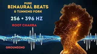Pure Binaural Beats + Tuning Fork • 256 Hz & 396 Hz • Root Chakra