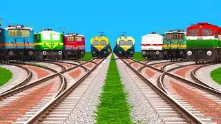 8* TRAINS CROSSING AT BUMPY BRANCHED GRANDIENT RAILROAD TRACKS ll train Simulator Gameplay 2026-27