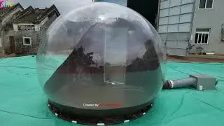 3m dome clear top resort inflatable bubble tent hotel with steel frame tunnel for lodge glamping