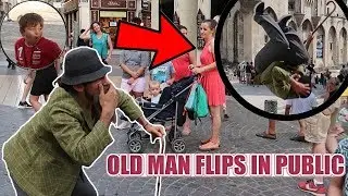 PAPI FAIT DES ACROBATIES | OLD MAN FLIPS IN PUBLIC [PART 2]