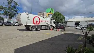 Veolia front loader emptying bin at survivor r us