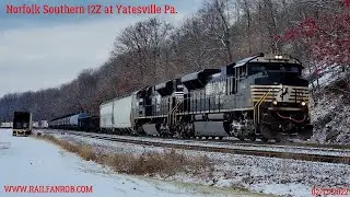 A Struggle at Yatesville Pa. for Norfolk Southern 12Z Feb. 13 2022 #ns12z #yatesvillepa #railfanrob