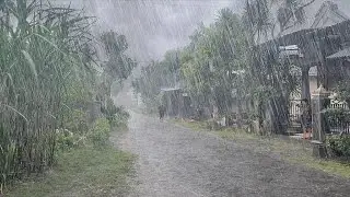 The biggest rainstorm in history in the village, strong winds and lightning threaten the village