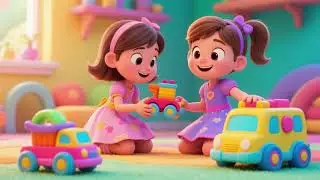 🚗 Sisters Share Toy Vehicles | Nursery Rhymes & Kids Songs