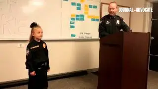 Tyson Kerr introduces the new SPD Chief for a Day,  Clare Handke