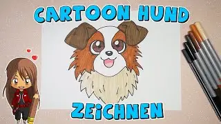 Cartoon Hund einfach malen f&uuml;r Kinder | ab 7 Jahren | Malen mit Evi | deutsch