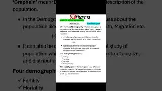 Introduction of Demography, its process & Demography cycle #pharmacist #students  #pharmacyschool