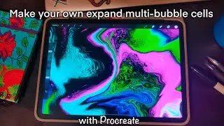 Expand Multi-Bubble Cells Tutorial, Procreate Digital Pour Art #fluidart #procreate #digitalart