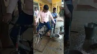 Muscular energy transfer into electricity which pulls water