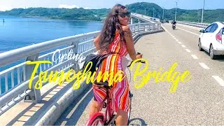 Cycling Across Tsunoshima Bridge in Japan