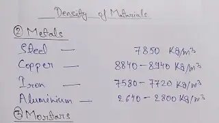 What is Density of Materials | density of material in civil engineering |