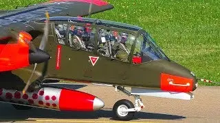[FullHD] RARE Rockwell OV-10 (G-ONAA) Waving Pilots+Taxi+Take off at Friedrichshafen!