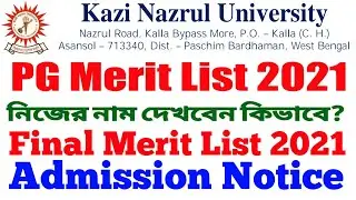 KNU PG Admission 2021 Final Merit List & Admission Notice.