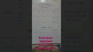 B.ed exam date sheet 2022-23