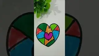 SATISFYING HEART COLORING IDEAS 💗💗💗💗#shorts #youtubeshorts #satisfying #art