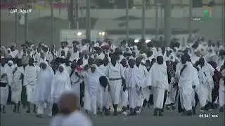 عرفة الآن | آمنين مطمئنين؛ حجاج بيت الله الحرام في طريقهم إلى مشعر عرفات للوقوف على جبل عرفة.
