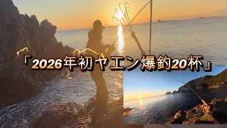 【ヤエン釣り】2026年1月4日徳島県美波町恵比寿浜沖磯　初ヤエン　爆釣20杯