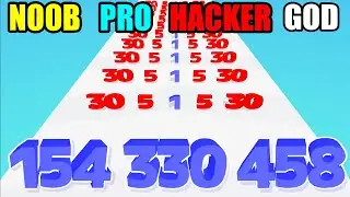 NOOB vs PRO vs HACKER vs GOD Number Master Run and merge