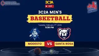 Modesto vs Santa Rosa Junior College Men's Basketball LIVE 2/17/26