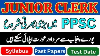 Punjab PPSC Junior Clerk (BS-11) Jobs 2025 | Qualification, Age Limit & Syllabus Full Guide