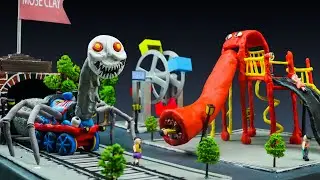 ✋ Making THE EXTRA SLIDE vs THOMAS.EXE SPIDER | Leovincible &Trevor Henderson Creatures with Clay