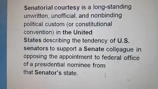 Senatorial Courtesy