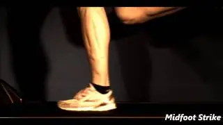 Heel strike, mid foot strike and fore foot strike in slow motion.
