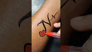 N Tattoo Design | Pen Tattoo ideas | Letter Tattoo Design #tattoo #pentattoo #handtattoo #art #short