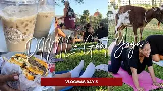 🌟Goat Yoga Chaos 🐐 + Trying the NEW Bagel Nook! 🍩✨|| Vlogmas Day 5 ❄️
