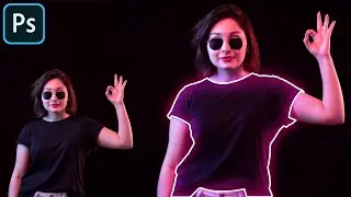 How to Create Glowing Lines on Portrait Image | Photoshop Tutorial