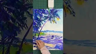 Beach Gouache Painting Timelapse #painting #art #paintingtimelapse #artist #beachart #surfart