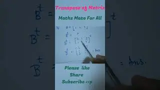 How you find transpose of matrix B.#sets #transpose