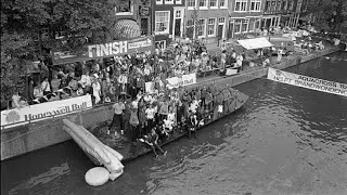 1983: Waterspelen in de grachten van Amsterdam - oude filmbeelden