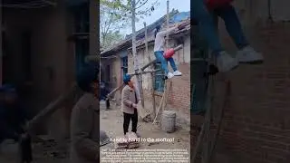 Passing roof tiles up in a chain! 👥