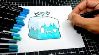 como DESENHAR a FRUTA NEVASCA blox fruits - how to draw BLIZZARD FRUIT blox fruits
