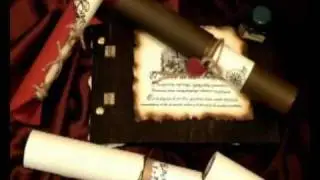 original, vintage, old fashioned - wedding invitations - scroll parchment with wax seal