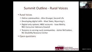 Rural Disability Research and Practice Summit: Rural Digital Access