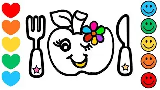 How to Draw A Rainbow Apple | Apple Drawing and Coloring 🍎🌈✨❤️ | Step by Step Art Tutorial