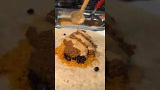 The GROUND BEEF & QUESO BURRITO from Taco Express Halal Mexican in Queens, NYC! 🥩🧀🔥 #DEVOURPOWER