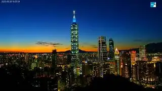 Beautiful sunset/Jesus light/night view of Taipei 101 at Elephant Mountain, Taiwan/250829