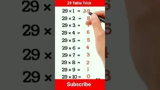 29 Table Trick #tabletrick #table #trick #29table #29tabletrick #viral #shorts #viralmaths