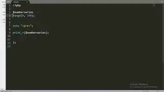 range function in php