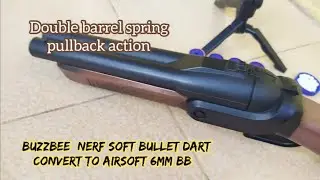 nerfty shell spring soft foam dart blaster convert to airsoft 6 mm bb adjustable hopup tight barrel
