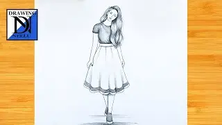 A Beautiful Girl wearing Top and Skirt || Step by Step Pencil drawing || Easy drawing || drawings
