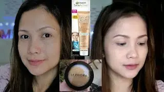Garnier BB cream 5-in-1 Miracle Skin Perfector + Sephora MicroSmooth baked face compact
