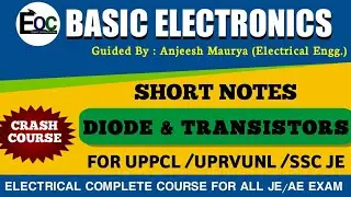 SHORT NOTES- BASIC ELECTRONICS COMPLETE REVISION FOR UPRVUNL|UPPCL|SSC JE ELECTRICAL IN HINDI PART_1